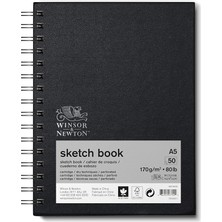 & Newton 6673002 Spiral Ciltli Eskiz Defteri - 50 Yaprak Eskiz Kağıdı, 170 G/m², Mikro Delikli Yapraklı, Dın A5