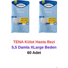 Tena Külot Hasta Bezi Normal 5,5 Damla Xlarge Beden 60 Adet