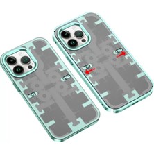 Akmanora Newface Apple iPhone 14 Pro Kılıf Mekanik Bumper Kapak - Yeşil