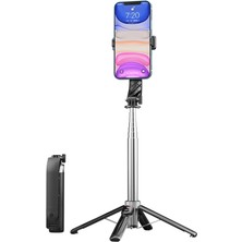 Simple Is Beauty Selfie Çubuğu/tripod SS11 | 360° Dönebilen, Uzaktan Kontrollü, Katlanabilir & Ayarlanabilir, Profesyonel Selfie ve Fotoğraf Çekim, Ergonomik Tasarım 17.5-104CM / Siyah