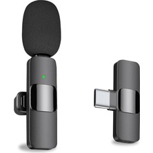 Android Bilgisayar Için Profesyonel Kablosuz Yaka Yaka Mikrofonu - Kablosuz Yönlü Kondenser Kayıt Mikrofonu USB C Arayüzü ile Röportaj Video Podcast Vlog Youtube