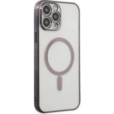 Akmanora Newface Apple iPhone 14 Pro Kılıf Magneticsafe Lazer Silikon - Siyah