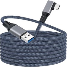 Oculus Quest ile Uyumlu Link Kablosu 6mt, 5gbps USB Hızlı Veri Aktarımı, Hızlı Şarj Usb-C, Quest 2 Uyumlu (Usb To Type-C)