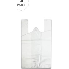 Royaleks Beyaz Hışır Atlet Poşet Mini Boy 22X31 cm 20 Paket Takriben 10.000 Adet