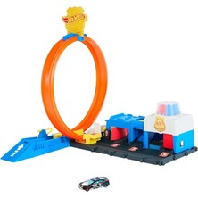 Wheels Polis Istasyonu Oyun Seti Hot Wheels Polis Istasyonu Oyun Seti, 1:64 Ölçekli Oyuncak Polis Arabası ve Ayarlanabilir Pist Çemberi JBM71