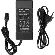 FourForce 42V 2A Şarj Aletleri Elektrikli B Ce Scooter Şarj Aletleri Adaptörü 36V Lityum Pil Için 3-Prong Inline,black Eu Plug