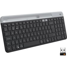 FourForce K580 Ince Çoklu Cihaz Özellikli Kablosuz Klavye, Kompakt Modern, Telefon Tutucu, 24 Ay Pil Ömrü, 10 M Kullanım Mesafesi, Bluetooth Türkçe Q Klavye, Siyah