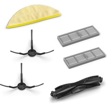 FourForce Rcv 5 Elektrikli Süpürge Için Orijinal Aksesuar Seti, 1 Ana Fırça, 1 Silme Bezi, 2 Yan Fırça ve 2 Filtre Içerir