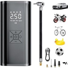 100W 6000MAH Şarjlı Araba Lastik Hava Pompası LED Işıklı Çok Amaçlı Bisiklet Yatak Top Pompası