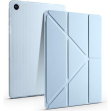 Galaxy Tab A9 Plus 11 Inç X210 Uyumlu Kalem Bölmeli Smart Cover Tablet Kılıf – Katlanabilir Standlı, Otomatik Uyku Modlu, Darbe Emici Ince Tasarım (Açık Mavi)