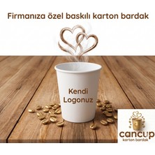 Kağıt Bardak 7 Oz Karton Bardak 500 Adet Afiyet Olsun Baskılı Tek Kullanımlık Karton Bardak
