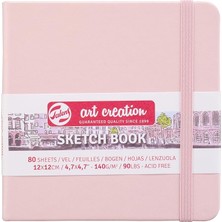 FourForce Art Creation Japan Eskiz Defteri, 80 Yaprak, 12 x 12 Cm, Pastel Pembe