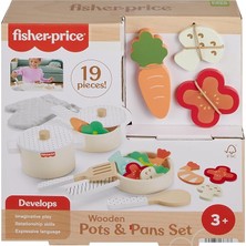 FourForce Ahşap Mutfak Seti Okul Öncesi Çağdaki Çocuklar Için 19 Parçalı Fisher-Price Ahşap Mutfak Seti HXT83