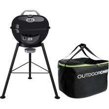 FourForce Chelsea 420 G Barbekü ve Taşıma Çantası Kamp Seti, Lpg'li Mangal Ayaklı, Entegre Termometre, Direkt Endirekt Izgara, Dumansız Izgara, Porselen Pişirme Haznesi, Siyah