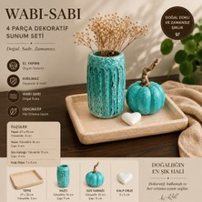 Art By Aslı 4 Parça El Yapımı Wabi-Sabi Dekoratif Sunum Seti | Kırılmaz Tepsi, Vazo ve Dekor Obje Takımı