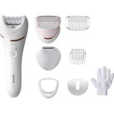 FourForce Epilasyon Cihazı, Islak ve Kuru Kablosuz Kullanım, LED Işık, Ekstra Geniş Başlık, Hassas Bölge ve Düzeltme Başlığı, Bikini Tarağı, 7 Aksesuar Dahil, Beyaz Renk, BRE720/05