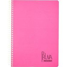 FourForce Pruva A4 Pet Spiralli Karton Kapaklı Defter 144 Yaprak - Kareli - Fuşya