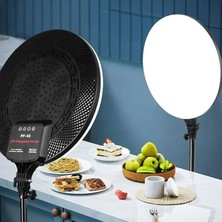FourForce Beyaz LED Aydınlatma Kumandalı Yayıncı Işığı Youtuber Twich Yayın Işığı Ürün Göresel Fotoğraflama Tripodlu Aydınlatma 25CM 10 Inç PF26 (10 Inch - PF26)