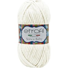 FourForce Yonca Kadife Bebek Yünü, EKRU-70016, 100 Polyester, 120 Mt, Kalın, Yarn/baby Yarn