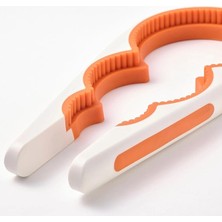 FourForce Kavanoz Açacağı, Beyaz-Turuncu, 21 Cm, 3-7 cm Kapak Çapı Için