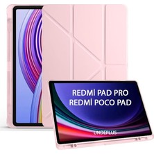 FourForce Pad Pro/poco Pad 12.1inç ile Uyumlu Kılıf Kalem Bölmeli Trifolding Case (Düz Redmi Pad Değildir) Rose Gold