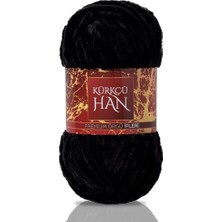 FourForce Han Kadife 100GR 95MT El Örgü Ipi (Siyah)