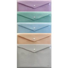 FourForce Çıtçıtlı Zarf Dosya 5 Renk Pastel Renkler