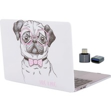 FourForce Macbook Air M1 Kılıf 13 Inç Uyumlu Sert Kapak Koruyucu Lazer Baskı Hayvan Dostları Touchıd M1 Air A2337 A2179 A1932 Pembe