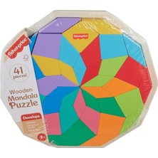 FourForce Ahşap Mandala Yapboz Yürüme Çağındaki Çocuklar Için 40 Ahşap Parçadan Oluşan Fisher-Price Geometrik Mandala Yapboz Blokları HXT94