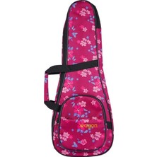 FourForce 04 Serisi Soprano Ukulele Çantası - Hibiskus Pembe