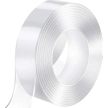 FourForce Çift Taraflı Yapışkan Bant, Ekstra Güçlü, Şeffaf, Ince, Iz Bırakmaz, Kaymaz, 3 Metre