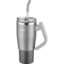 FourForce Rotate Handle Tumbler Cup 0.94ML/34OZ Pipetli/rahat Içim Vakumlu Paslanmaz Çelik TERMOS-FFVGN1007-950ML