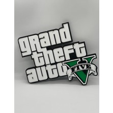 Goka 3D Craft Grand Theft Auto 5 (Gta V) Premium Duvar Dekoru - Gamer Oda Aksesuarı - 22 cm
