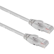 FourForce Tkz 1 Metre Beyaz Cat6 RJ45 Lan Kablosu Uçları Fabrikasyon Takılı Bilgisayar Modem Internet Ethernet Kablosu (Beyaz, 1 Metre)