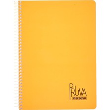 FourForce Pruva A4 Pet Spiralli Karton Kapaklı Defter 144 Yaprak - Çizgili - Turuncu