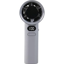 FourForce M11 Dijital LED Göstergeli Portatif Fan Mini Vantilatör Soğutucu El Fanı (Gri)