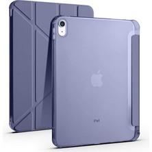 FourForce iPad (A16) 11INÇ 2025 Uyumlu Kılıf Üçgen Tri Folding Kalem Bölmeli Standlı Kılıfı A3355 Levender