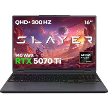 FourForce Garaj Slayer R9T3D-5070TI C1 Amd Ryzen 9 9955HX3D 32GB Ram 1tb SSD RTX5070TI 16" Qhd+ IPS 300Hz Freedos Gaming Laptop