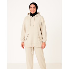 Tomris Butik Oversize Kapüşonlu Sweatshirt ve Jogger Eşofman Altı Ikili Takımı