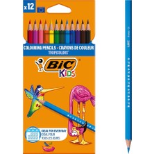 FourForce Kids Tropicolors Kuru Boya Kalemi 12 Renk, Kıymık Oluşturmaz, Ağaç Kesilmeden Üretilmiştir, Çiğnemeye Dayanıklı