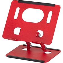 FourForce Çelik Tablet Standı Tablet Tutucu Stant Ergonomik Katlanabilir Tablet Standı Çelik Stant (Kırmızı)