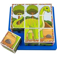 FourForce Dinozorlar 3D Küp Puzzle, Seri 2, 9 Küp 6 Dinazor Yapboz