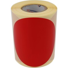 Daire Renk Baskılı Çap Etiketi 100MM Daire Ölçülerinde Yuvarlak Çıkartma Sticker Ruloda 250 Adet Kendinden Yapışkanlı Rulo Etiketi Barkod Yazıcılar ile Uyumlu 40MM Kuka (Kırmızı)