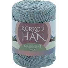 FourForce Han Makrome Mix 200GR 120M El Örgü Ipi (Açık Gri-Mavi)
