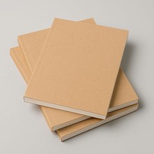 FourForce Tanıtım Amerikan Ciltli, A5 Çizgisiz Not Defter, 64 Yaprak, 90 Gr. Ivory Kağıt, Ofis Için Ideal (Kraft Kapak)