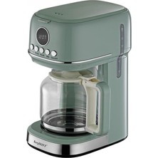 FourForce Gem Retro Filtre Kahve Makinesi – 900 W, 1, 5 L Cam Demlik | Mint Yeşil