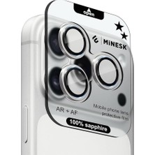FourForce iPhone 16 Pro-16 Pro Max ve 17 Pro-17 Pro Max ile Uyumlu Orijinal Safir Cam (%99.9 Saflıkta Gerçek Safir) Cihazın Kendi Lensleri ile Aynı Materyal Lens Koruyucu Kamera Camı (Gümüş)