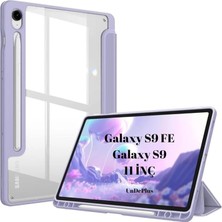 FourForce Galaxy Tab S9 Fe / S9 11INÇ ile Uyumlu Kılıf Grafiti Şeffaf Kalem Bölmeli X710 X716 X718 X510 X516 Lavendery Gray