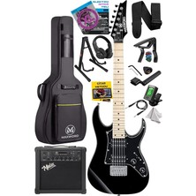 FourForce DE-150BK-25AMP Maple Klavye Hh Yüksek Kaliteli 25W Amfili Elektro Gitar Seti