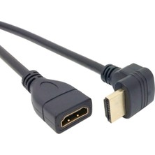 FourForce HDMI Dişi Erkek Uzatma 90 Derece Dirsek Kablosu 0.5 Metre